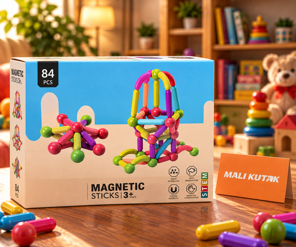 Magnetni štapići za razvijanje kreativnosti - 84 komada u setu