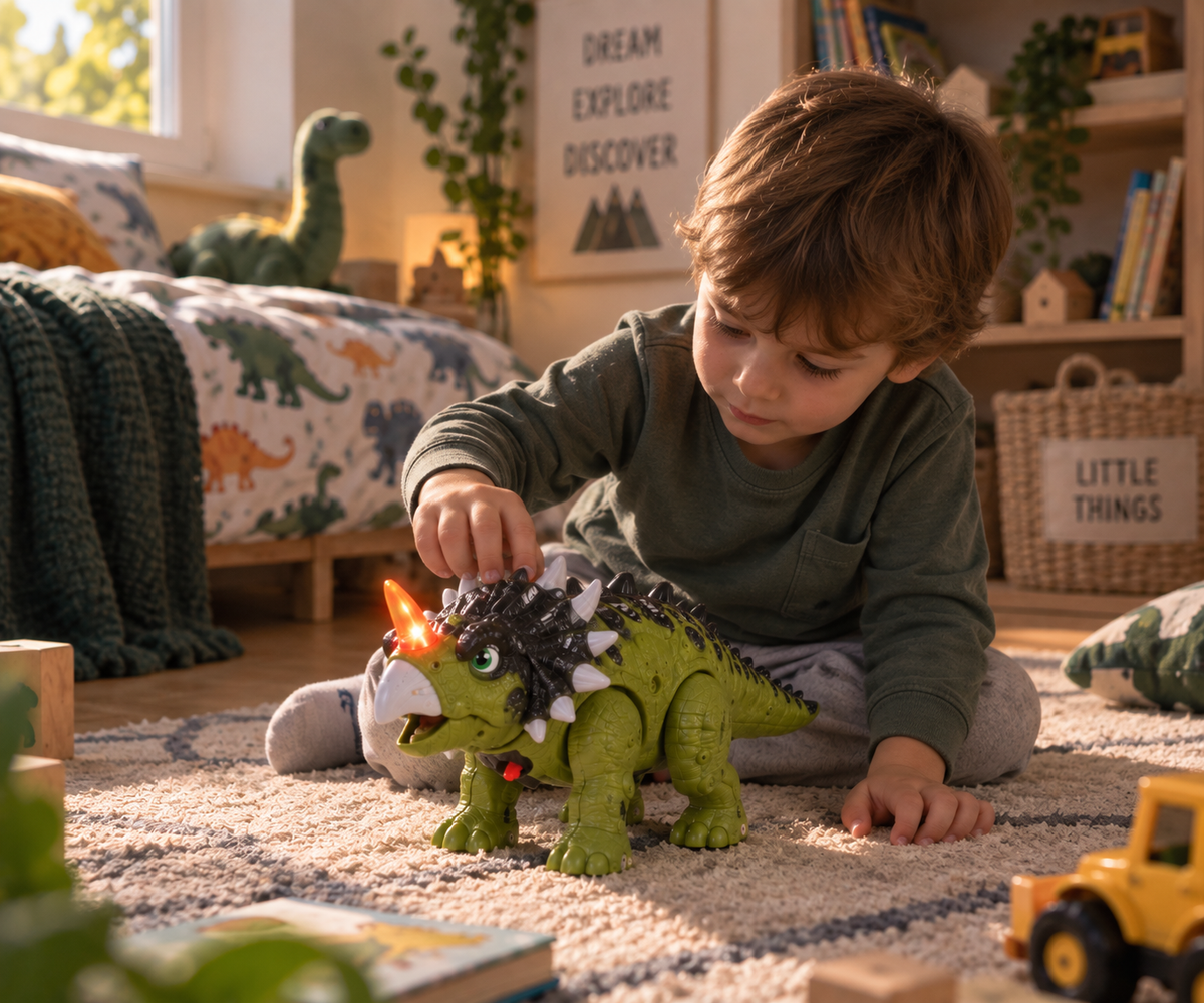 Triceratops Dino – Dinosaur sa Svetlom, Zvukom i Pokretom 🦖🔥