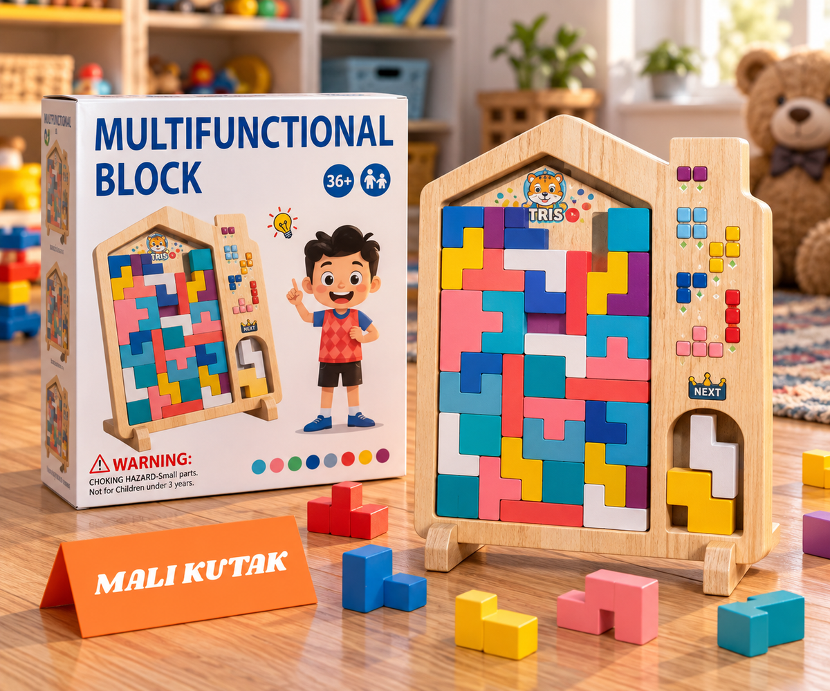 Tetris Mozgalica – Drvena Slagalica za Male Genijalce 🧩🧠