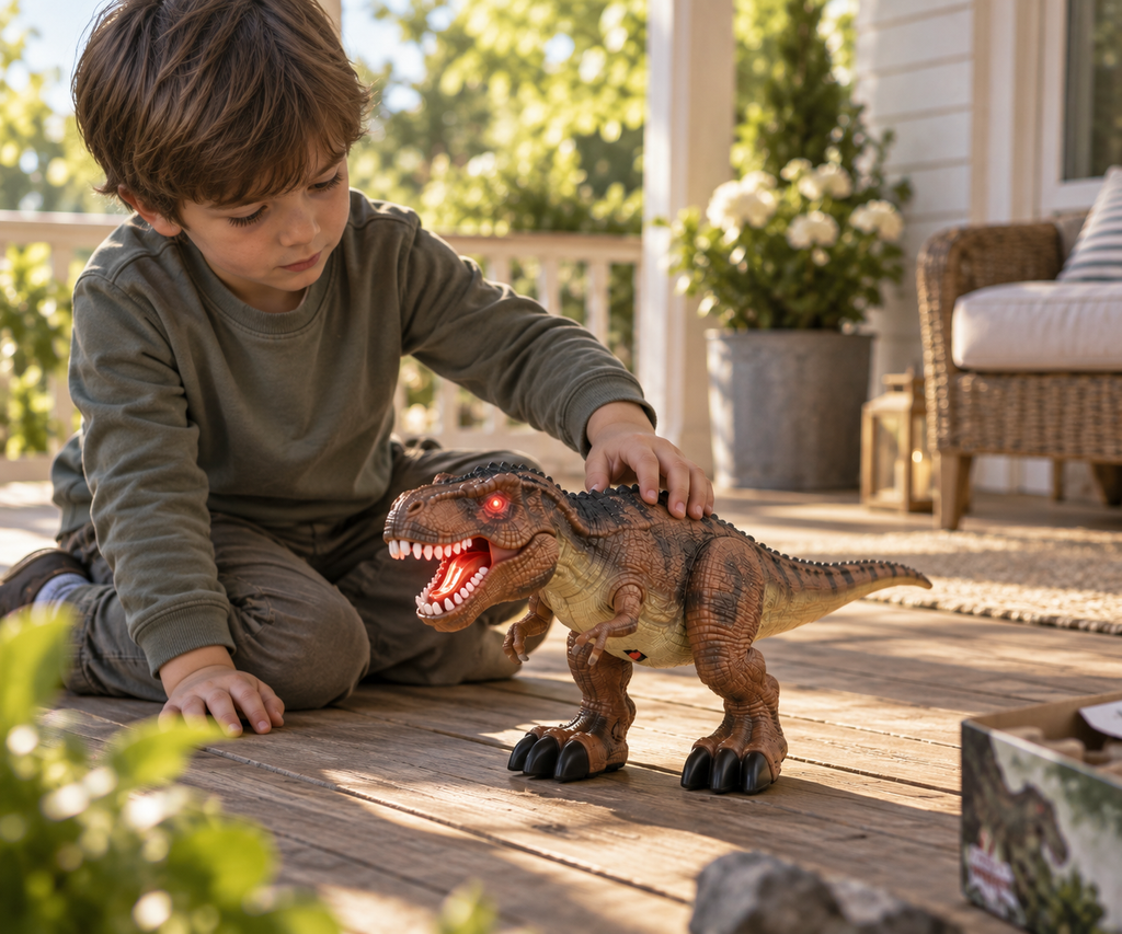T-Rex Dino – Dinosaur koji Hoda, Svetli i Riči 🦖🔥
